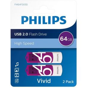 Philips USB flash drive Vivid Edition 64Go, USB2.0, 2-pack