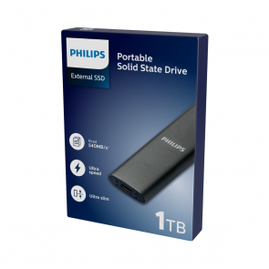 Disque dur externe Philips SSD 1 TB, USB3.2, space grey