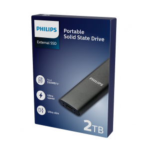 Disque dur externe Philips SSD 2 TB, USB3.2, space grey