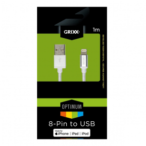 Câble Grixx Optimum Apple Lightning - USB A, 1 m, blanc