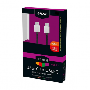 Câble Grixx Optimum USB-C - USB-C, 3 m, noir