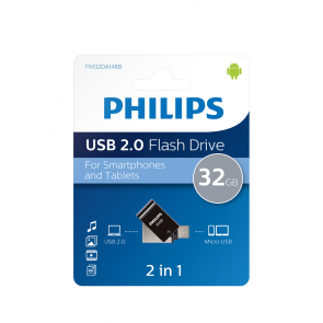 Philips USB flash drive 2-in-1, 32Go, USB 2.0 - micro-USB